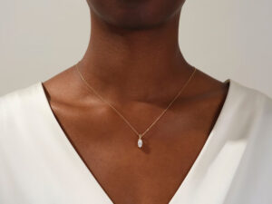 Marquise Cut Solitaire Necklace - Image 2