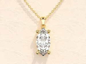 Marquise Cut Solitaire Necklace - Image 3