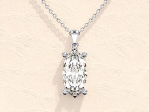 Marquise Cut Solitaire Necklace - Image 4