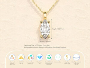 Marquise Cut Solitaire Necklace - Image 5