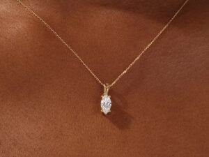 Marquise Cut Solitaire Necklace