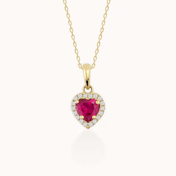 14K Gold Ruby Pendant Necklace - Image 3