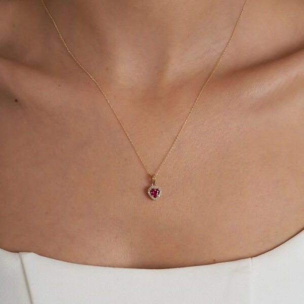 14K Gold Ruby Pendant Necklace - Image 4