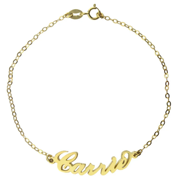 18k Gold Plated Carrie Name Bracelet - Image 2