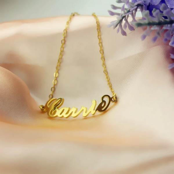 18k Gold Plated Carrie Name Bracelet - Image 3