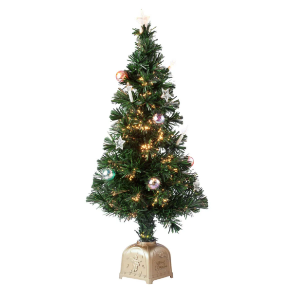 3' Musical Spinning Fiber Xmas Tree