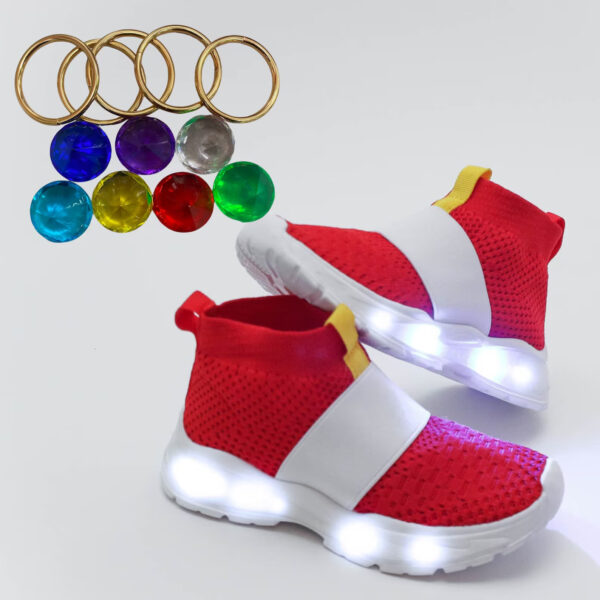 Light Up Sonic Shoes for Kids | Emeralds and Power Rings