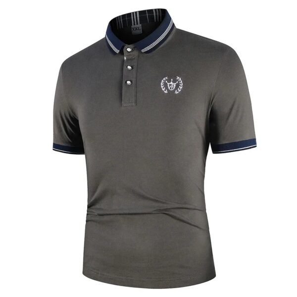 Men's Polos Shirts Lapel Neck Short Sleeve T-shirt - Image 3