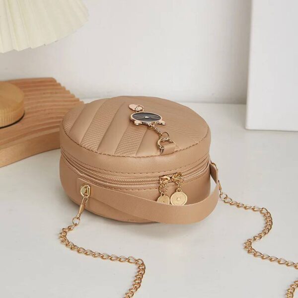 Cross Small Round Shoulder Bag - Image 4