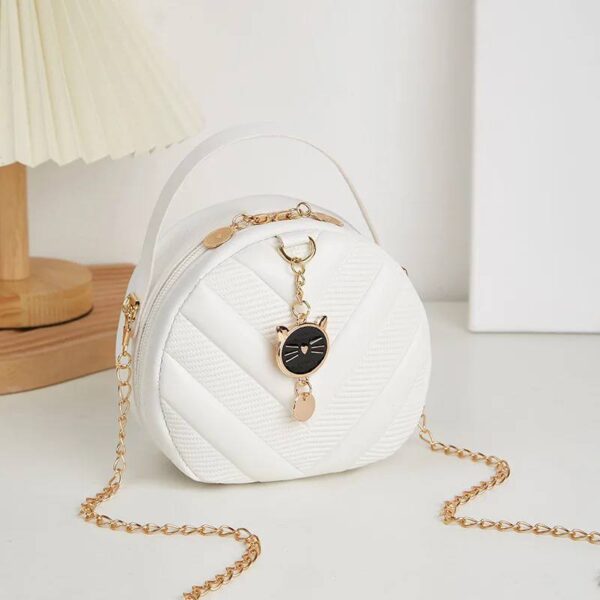 Cross Small Round Shoulder Bag - Image 5