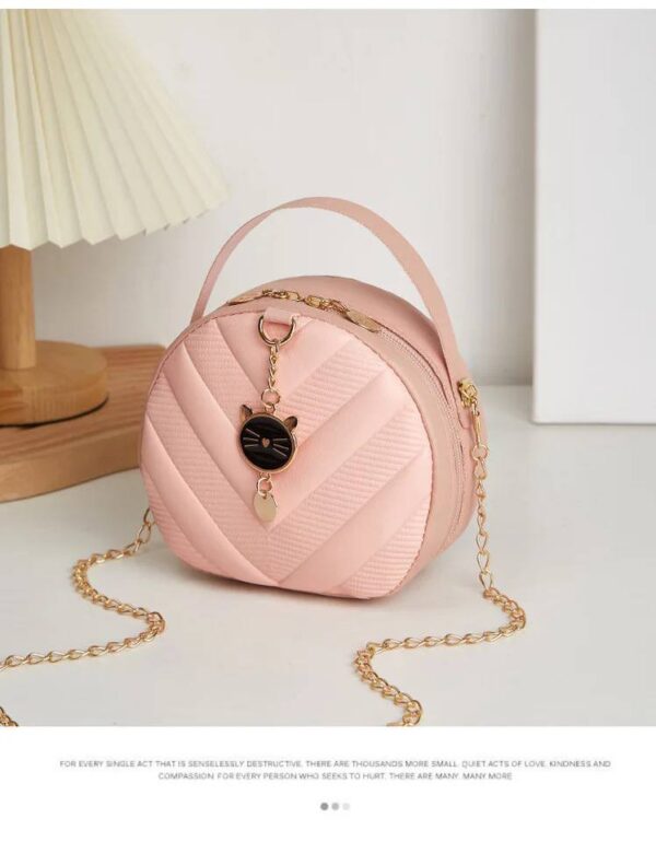 Cross Small Round Shoulder Bag - Image 2