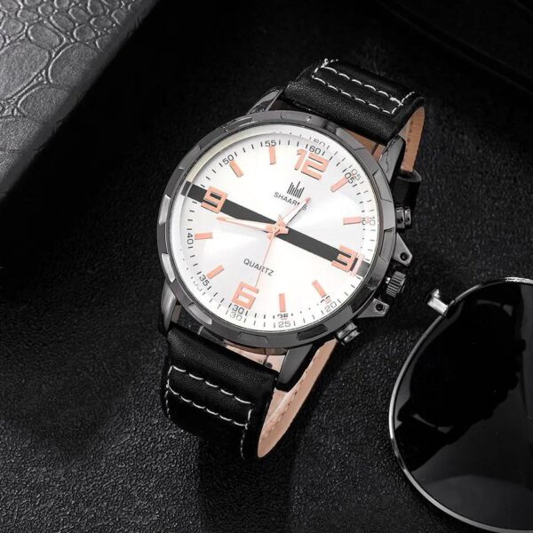 Mens Set 6 in 1 Watch Glasses Pen Keychain Belt Purse - Image 4