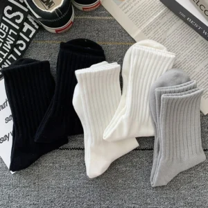New 5 Pairs Cool Men Black White Warm Socks - Image 2