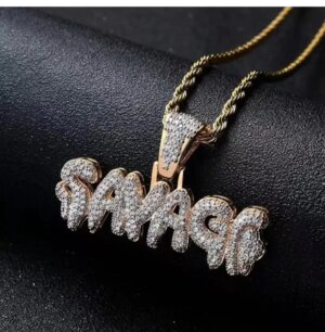 Iced Out Letter Savage Pendant Shiny Bing - Image 2