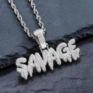 Iced Out Letter Savage Pendant Shiny Bing - Image 5