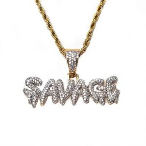 Iced Out Letter Savage Pendant Shiny Bing - Image 6
