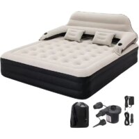 King Size Air Mattress with Headboard & Pump