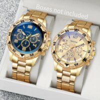 2pcs/set Men Business Watches Set