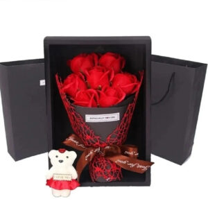 7 Artificial rose bouquet bear gift box
